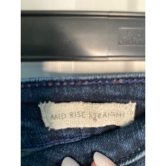 LOGO by Lori Goldstein Velvet Patch Jeans Mid Rise Str Medium 28 Womens Petite - Picture 6 of 8